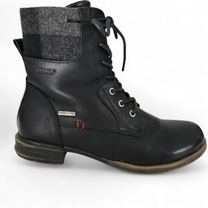 ROMIKA Black Waterproof Combat Style Lace-Up Boots size 38
